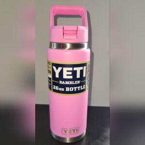 Yeti Rambler - 26 oz Bottle Power Pink with Color Matched Straw Cap